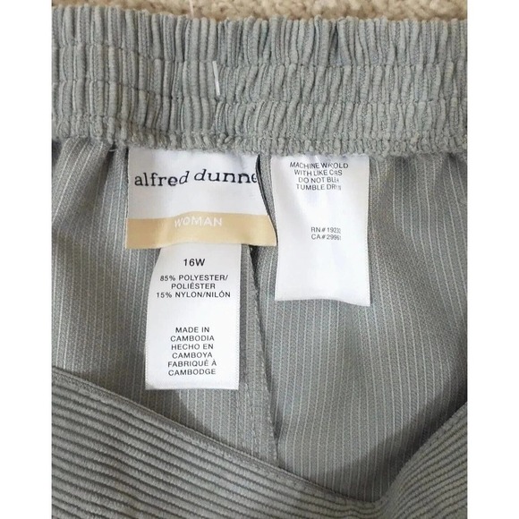 ALFRED DUNNER ~Woman Plus Size 16W-22W~ Eskimo Kiss Gray Corduroy Pants NWT $52 - Picture 15 of 15